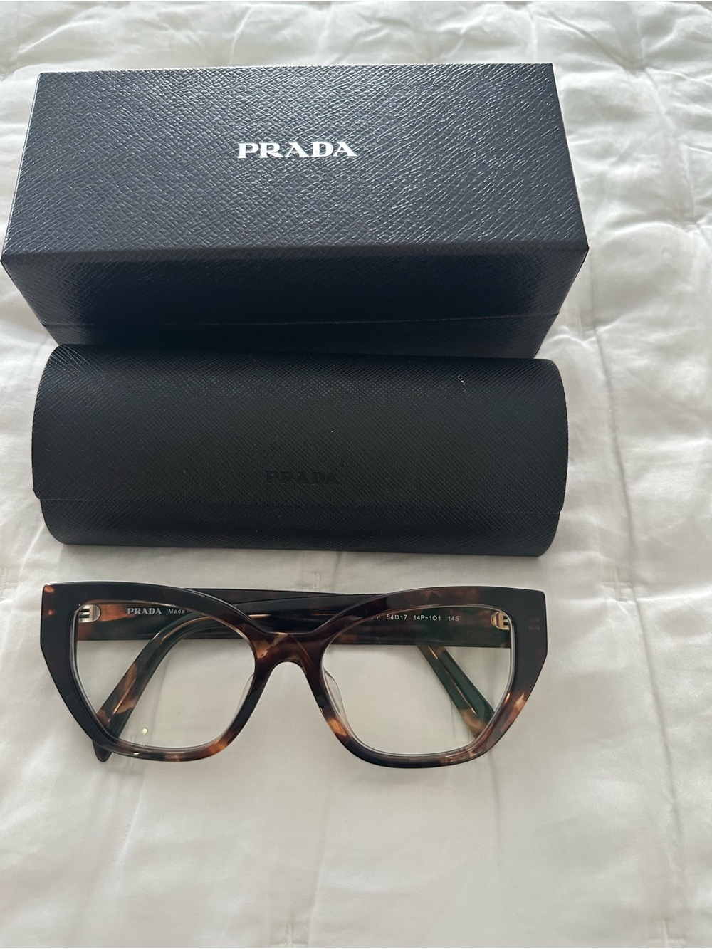Prada Women’s Tortoiseshell Cat-Eye Glasses - Brown/Black